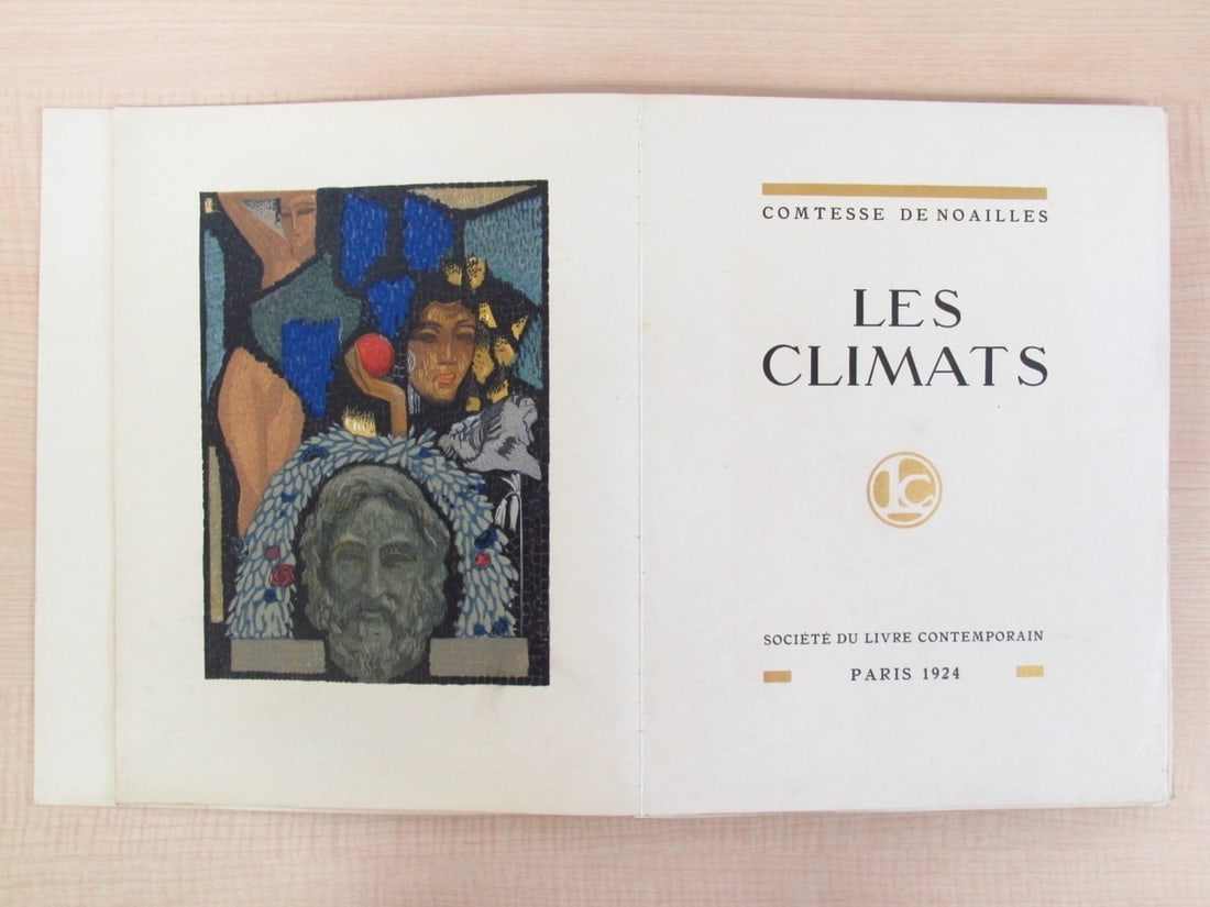 Signed copy + 2 watercolors menu rare enriched 1924 schmied climats (1 of 10)