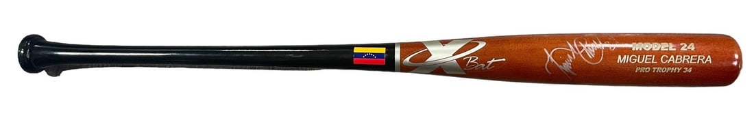 Miguel Cabrera Autographed Game Model Venezuela X-Bat Bat (1 of 2)