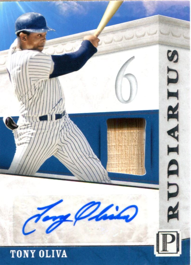 Tony Oliva Autographed 2016 Panini Pantheon Rudiarius Bat Card (1 of 1)