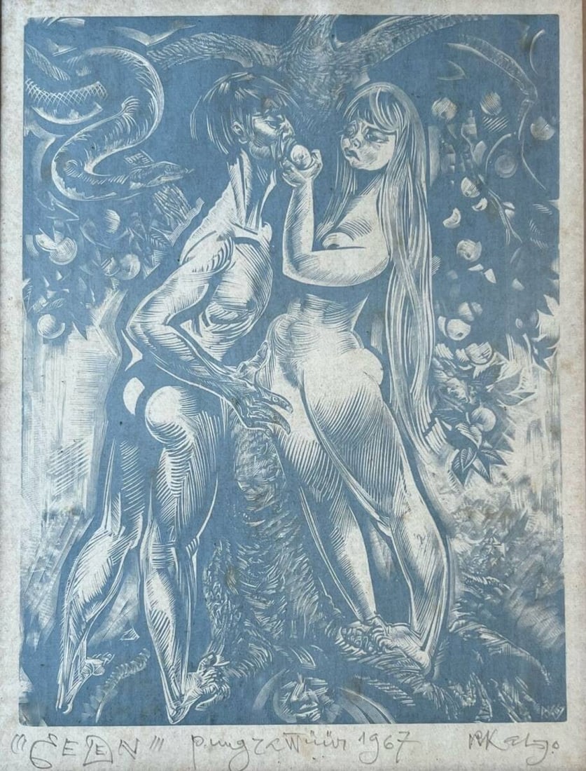 Wood Engraving by Richard Kaljo Signed Estonia 1967 Eve Adam Print: Wood Engraving by Richard Kaljo Signed Estonia 1967 Eve Adam Print Item Specifics: Unit Of Sale: Single Piece Artist: Richard Kaljo Signed By: Richard Kaljo Image Orientation: Portrait Size: Medium Si