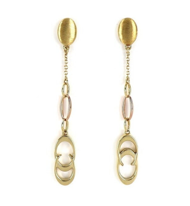 Chimento 18k Yellow Pink Gold Logo Chain Drop Dangle Earrings Italian Designer: Chimento 18k Yellow Pink Gold Logo Chain Drop Dangle Earrings Italian Designer Item Specifics: Materials Sourced From: Italy Occasion: Anniversary Birthday Christmas Confirmation/Communion Engagement