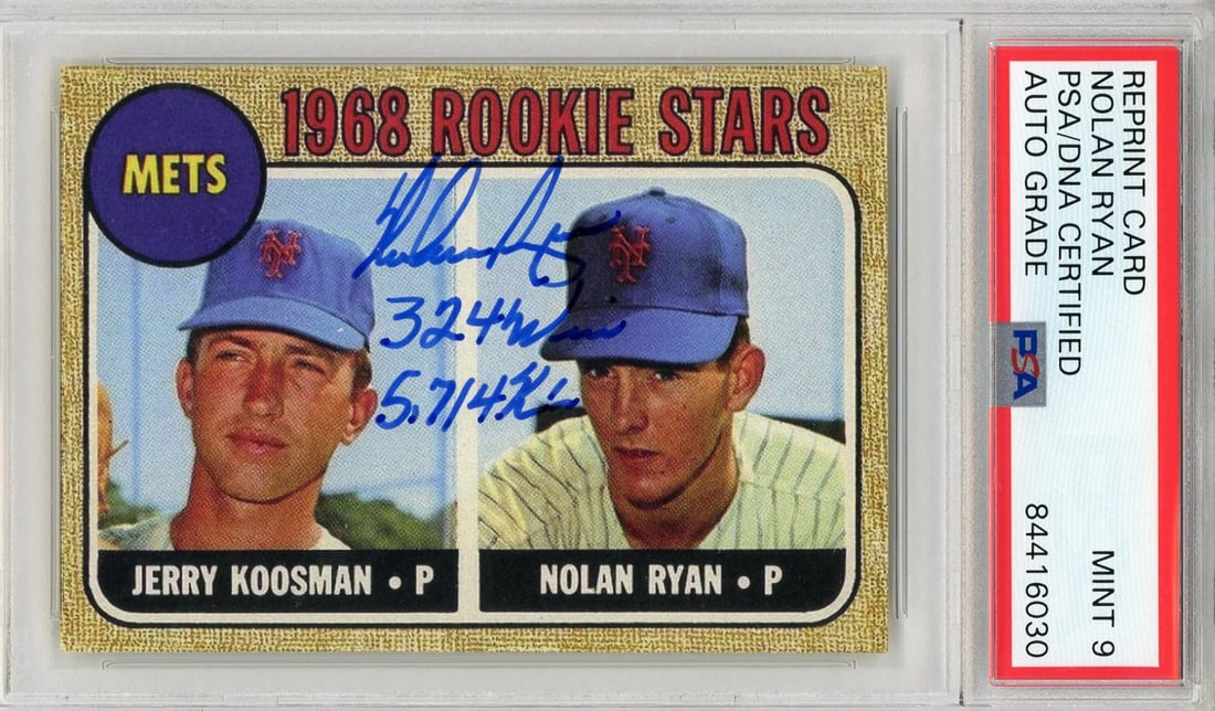 Ryan Nolan 324 Wins K's 5, 714 1968 Rookie Autographed PSA (1 of 2)