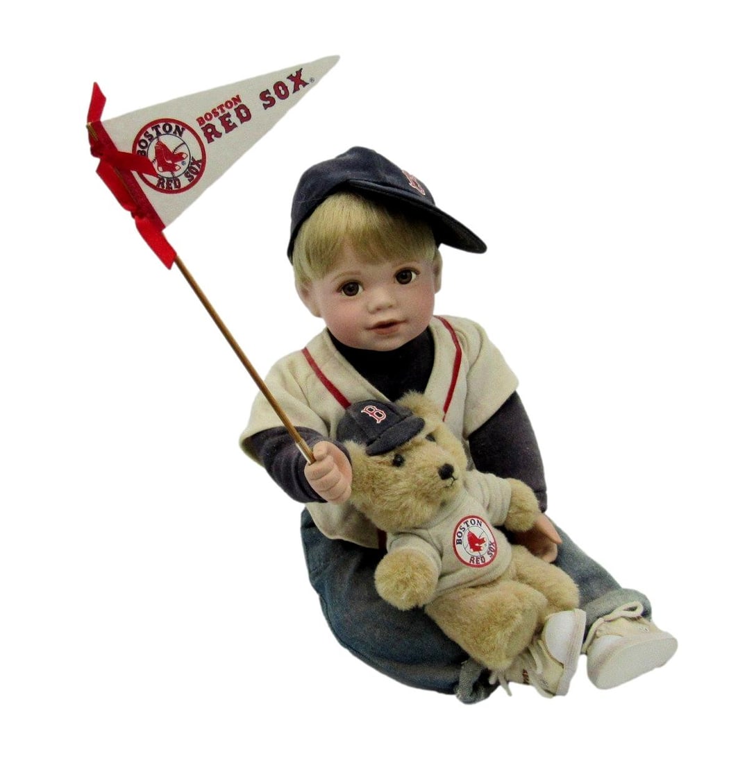 Danbury Mint The Littlest Red Sox Fan 9" Doll Joey w/ COA & Box 208046: Danbury Mint The Littlest Red Sox Fan 9" Doll Joey w/ COA & Box 208046 The Littlest Red Sox Fan 9" Doll, officially licensed by Major League Baseball, stands as a charming collectible featuring Joey, 