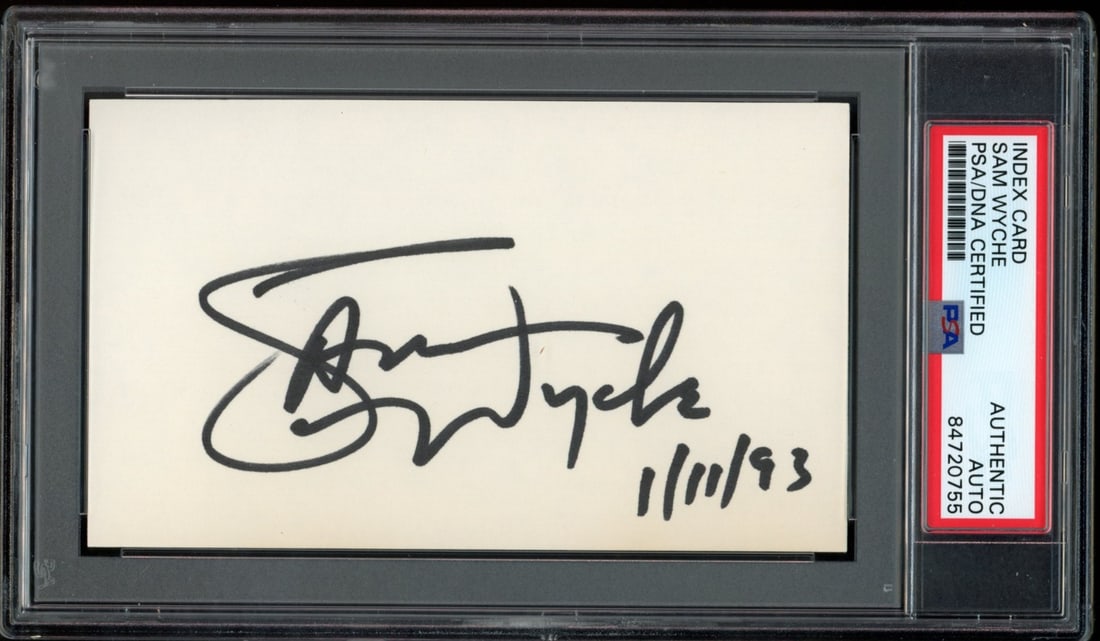 Sam Wyche Autographed Index Card Cincinnati Bengals PSA/ DNA (1 of 2)