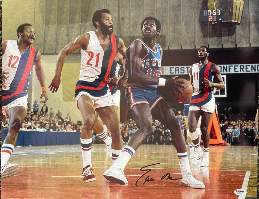 Monroe Earl Autographed Basketball Photo 16x20 (PSA) (1 of 1)