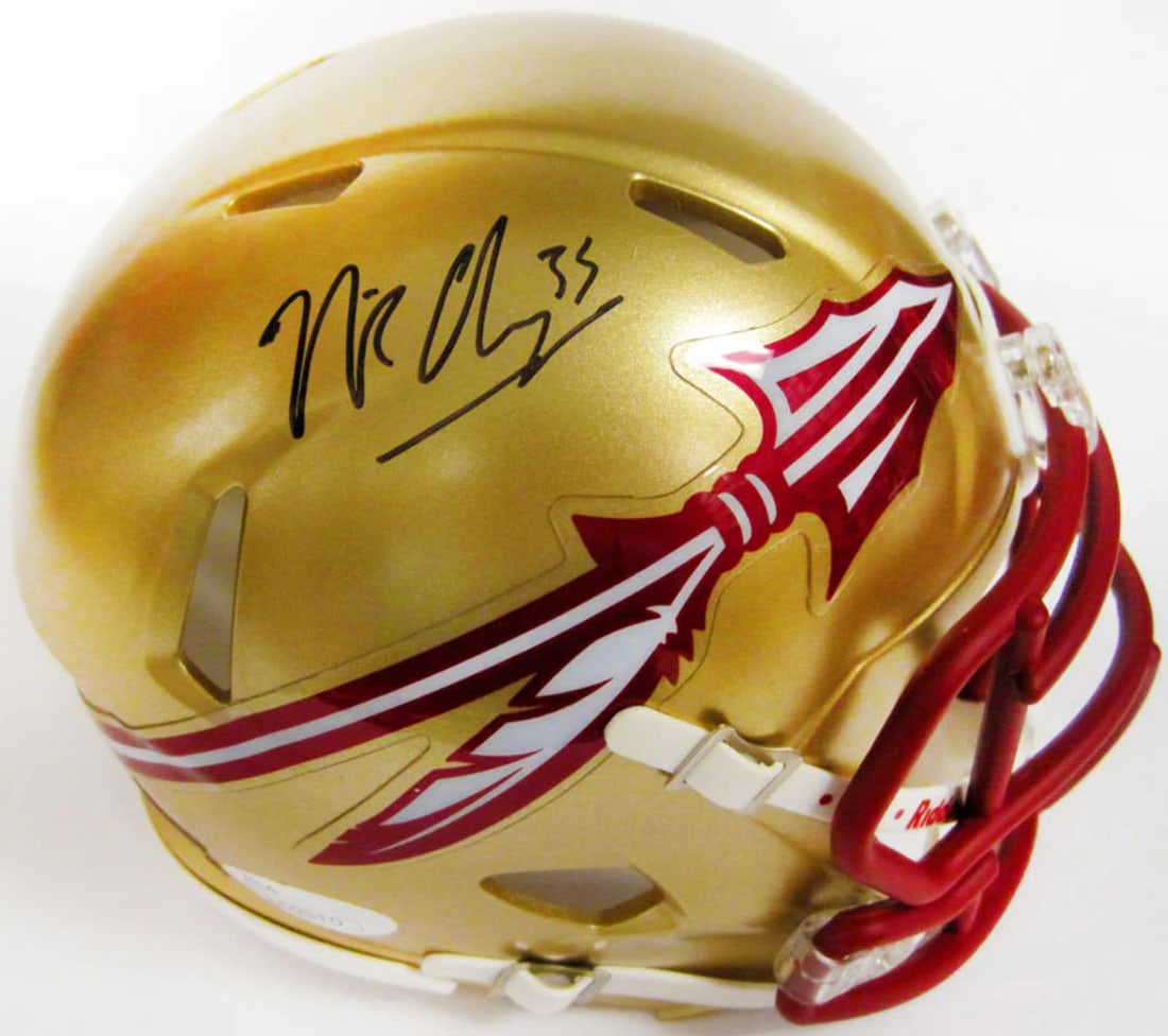 Nick O'Leary Autographed Florida State Seminoles Mini Helmet (JSA) (1 of 2)