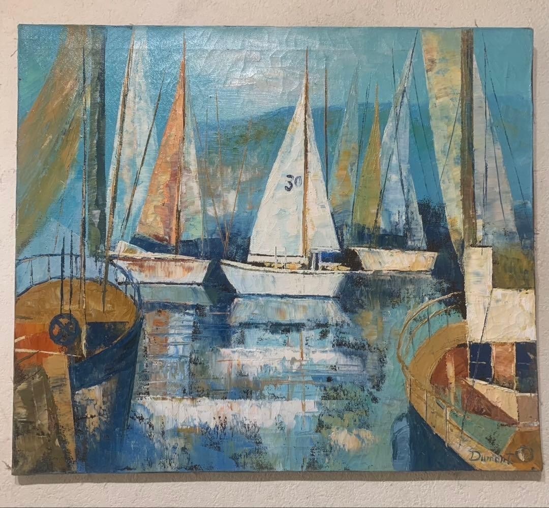 Vintage Oil Painting Sailboats Harbor Seascape European Art Signed Dumont: Vintage Oil Painting Sailboats Harbor Seascape European Art Signed Dumont Item Specifics: Unit Of Sale: Single Piece Artist: Dumont Signed By: Dumont Size: Medium Signed: Yes Material: Canvas