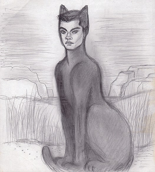 Human faced Black Cat Rare Avant Garde Art of Rune Naito Original Pencil Drawing: Human faced Black Cat Rare Avant Garde Art of Rune Naito Original Pencil Drawing Item Specifics: Artist: Rune Naito Subject: Human-faced Black Cat Material: Pencil on Paper Style: Japanese Product Dis