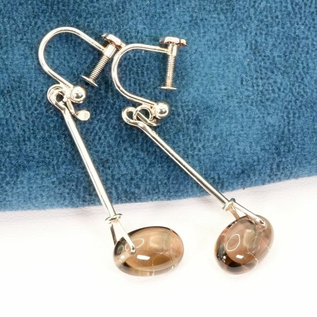 Smoky Quartz Dew Drop Dangle Earrings Sterling Silver by Georg Jensen (1 of 7)