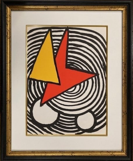 Alexander Calder Derrire le Miroir Lithograph Print 1973 Gold Leaf Framed (1 of 4)