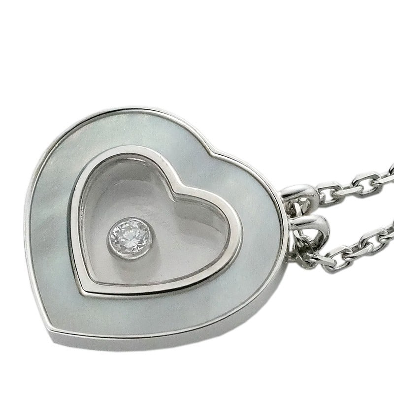 Diamond Heart of Pearl Necklace with 18k White Gold and a Happy Mother: Diamond Heart of Pearl Necklace with 18k White Gold and a Happy Mother Item Specifics: Pendant Shape: Heart Closure: Lobster Occasion: Anniversary Birthday Christening Christmas