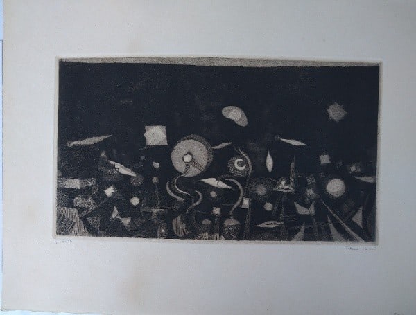 Artist Proof Signed By Etching Tetsuro Komai 1966 Print (1 of 1)