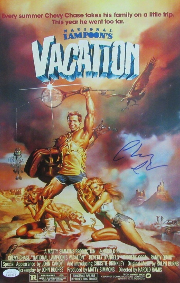 Chevy Chase Autographed 11x17 Movie Poster "National Lampoon's Vacation" JSA (1 of 3)