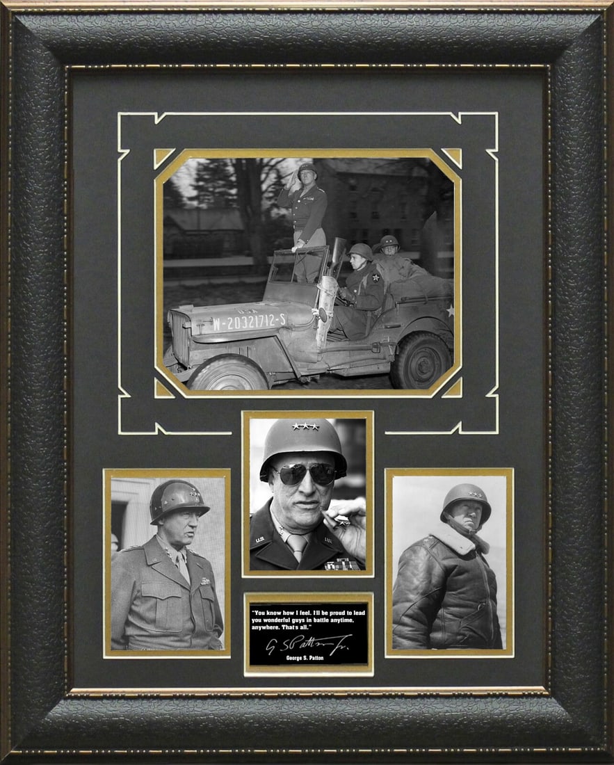 General George S. Patton Collage w/ Laser Engraved Autograph (1 of 1)