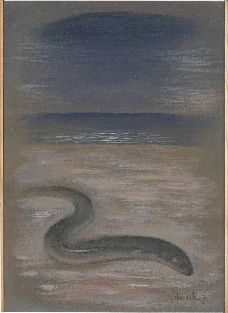 Saito Shinichi Oil on Board Distant Flowing Noise 1987 Signed Japanese Art (1 of 1)