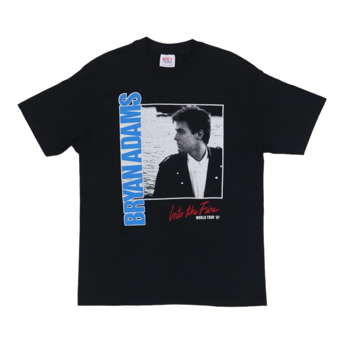 Into Bryan Adams Fire World Tour Shirt: Into Bryan Adams Fire World Tour Shirt Extra Large Era 1987 Bryan Adams Into The Fire World Tour Shirt. This vintage 50/50 poly/cotton shirt features a classic black design with no back graphics, meas