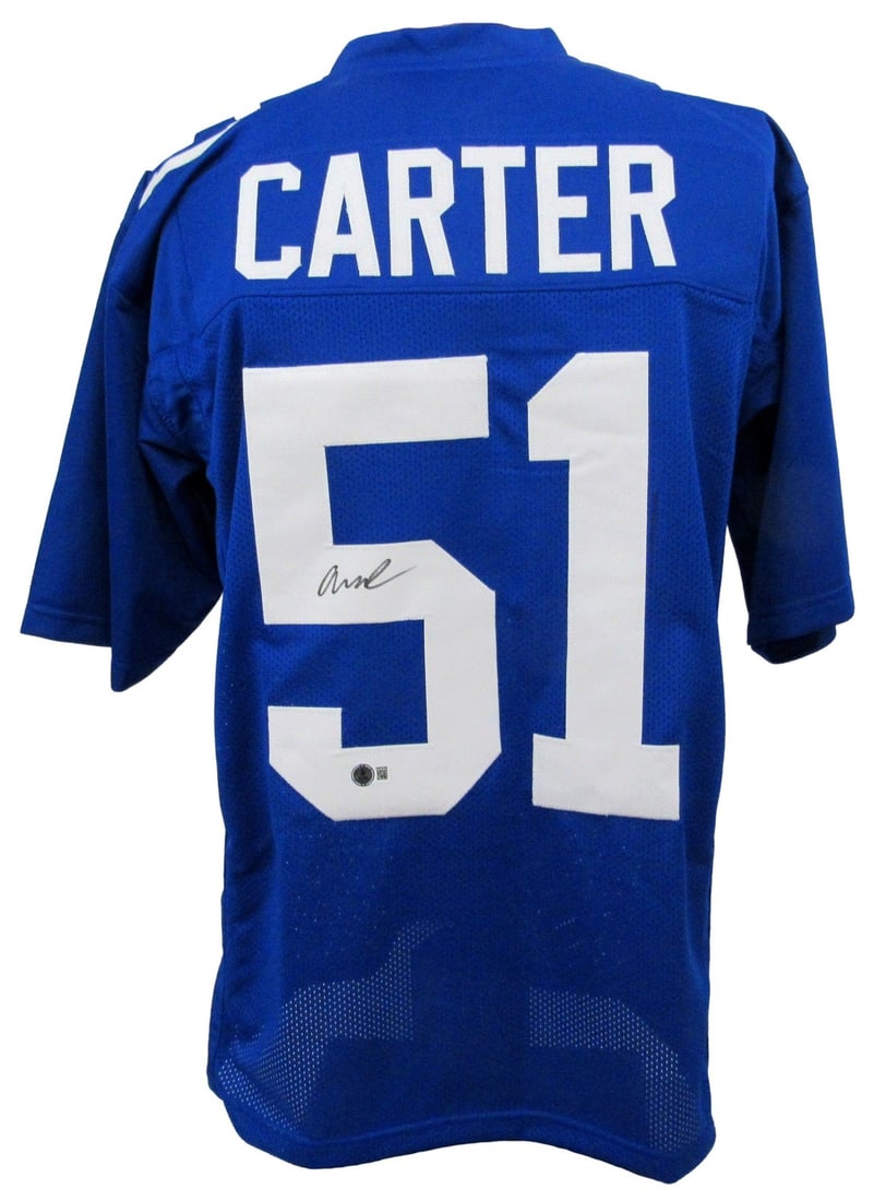 Abdul Carter Signed/ Auto Blue New York Giants Football Jersey BAS/ Beckett 208119 (1 of 5)