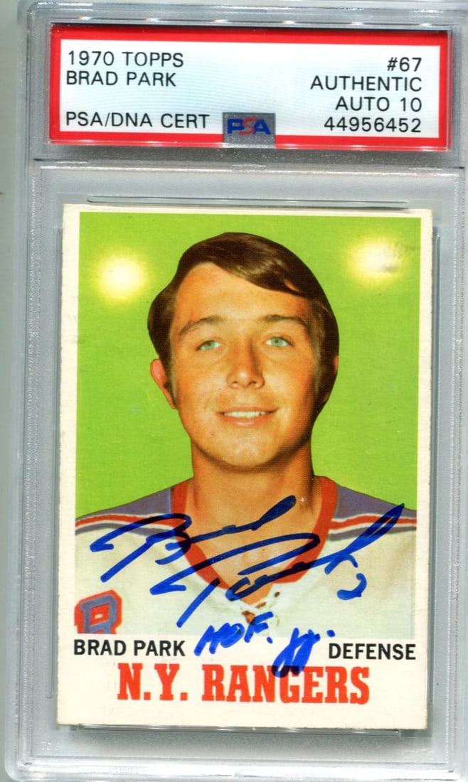 Brad Park "HOF 88" Autographed 1970 Topps Rookie Card (PSA) (1 of 2)