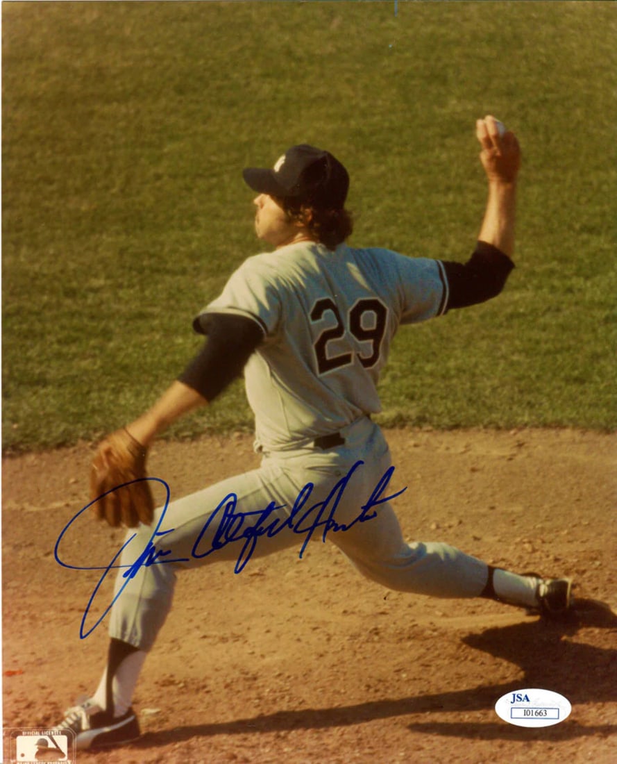 Jim "Catfish" Hunter Autographed 8x10 Photo: Jim "Catfish" Hunter Autographed 8x10 Photo This Jim "Catfish" Hunter Autographed 8x10 Photo features the iconic baseball player's signature, a rare and unique collectible for fans. In good