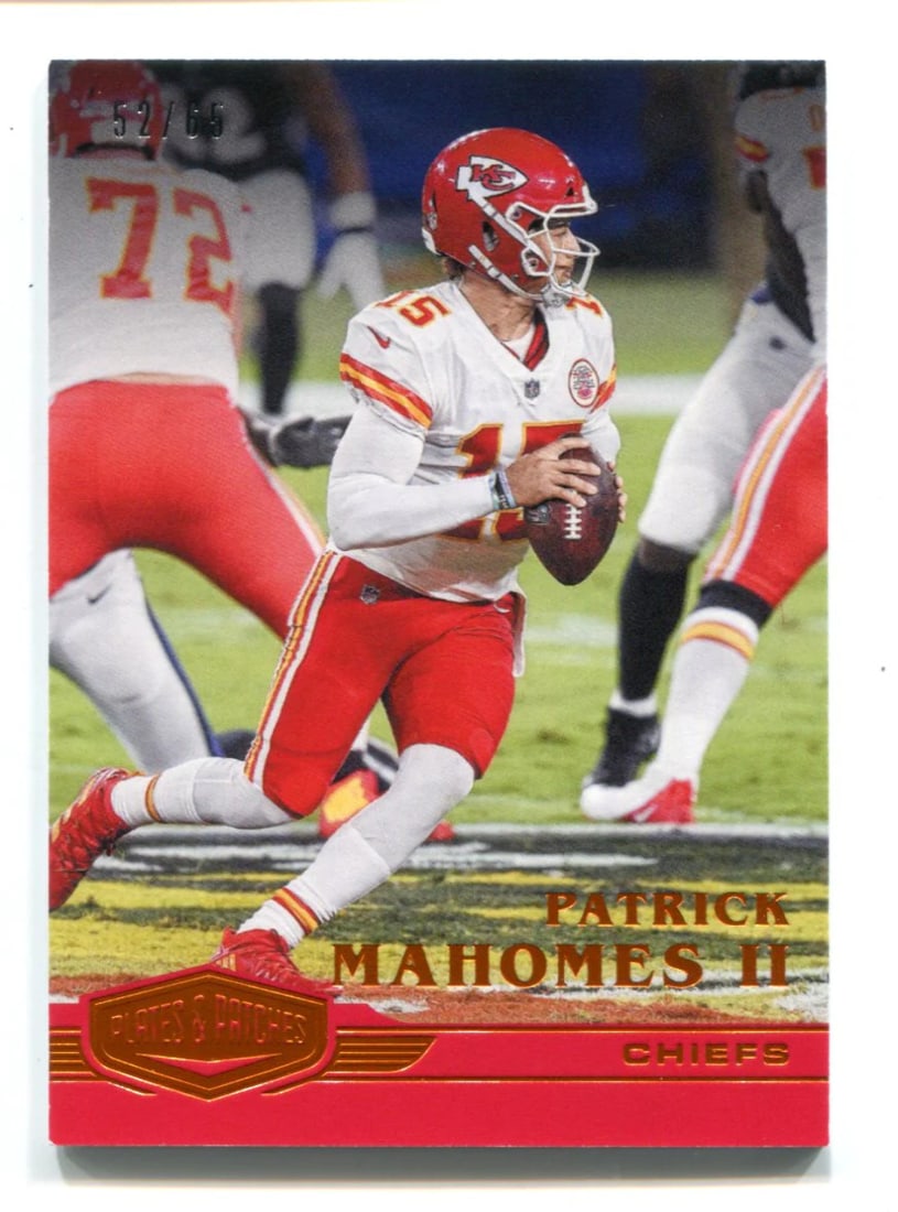 Patrick Mahomes 2020 Panini Plates and Patches #90 (52/ 65) Card (1 of 2)
