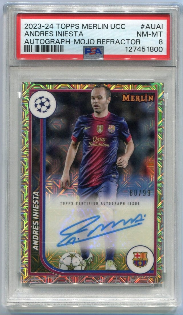 Andres Iniesta 2023 - 2024 Topps Merlin UEFA Club Competitions Autographed MOJO (1 of 2)