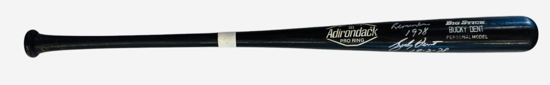Bucky Dent Autographed Adirondack Big Stick Baseball Bat (JSA) (1 of 3)