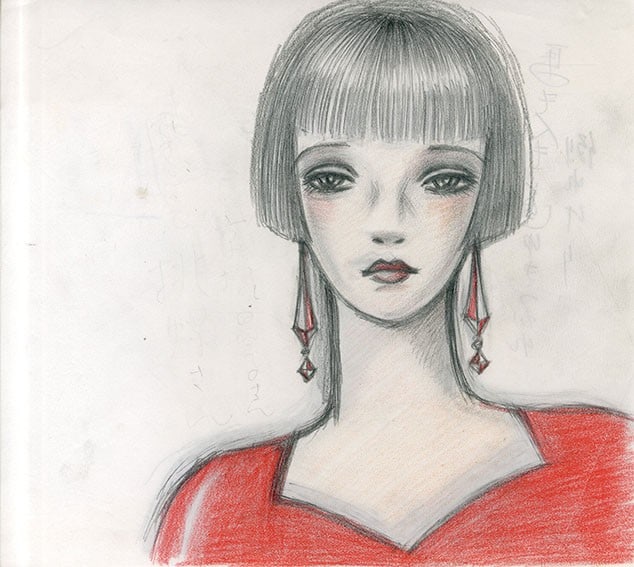 Woman in red dress vintage Japanese kawaii pencil drawing by Rune Naito: Woman in red dress vintage Japanese kawaii pencil drawing by Rune Naito Item Specifics: Artist: Rune Naito Subject: Fashion Woman Kawaii Material: Pencil and colored pencil on paper Style: Japanese