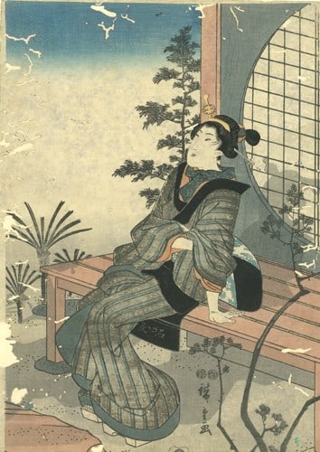 Moon Woodblock Print Evening Snow Flowers Hiroshige Ibasen 1850s: Moon Woodblock Print Evening Snow Flowers Hiroshige Ibasen 1850s Item Specifics: Artist: Utagawa Hiroshige Subject: Moonlit Landscape Material: Washi Paper Style: Japanese Size: Published by Ibasen: 3