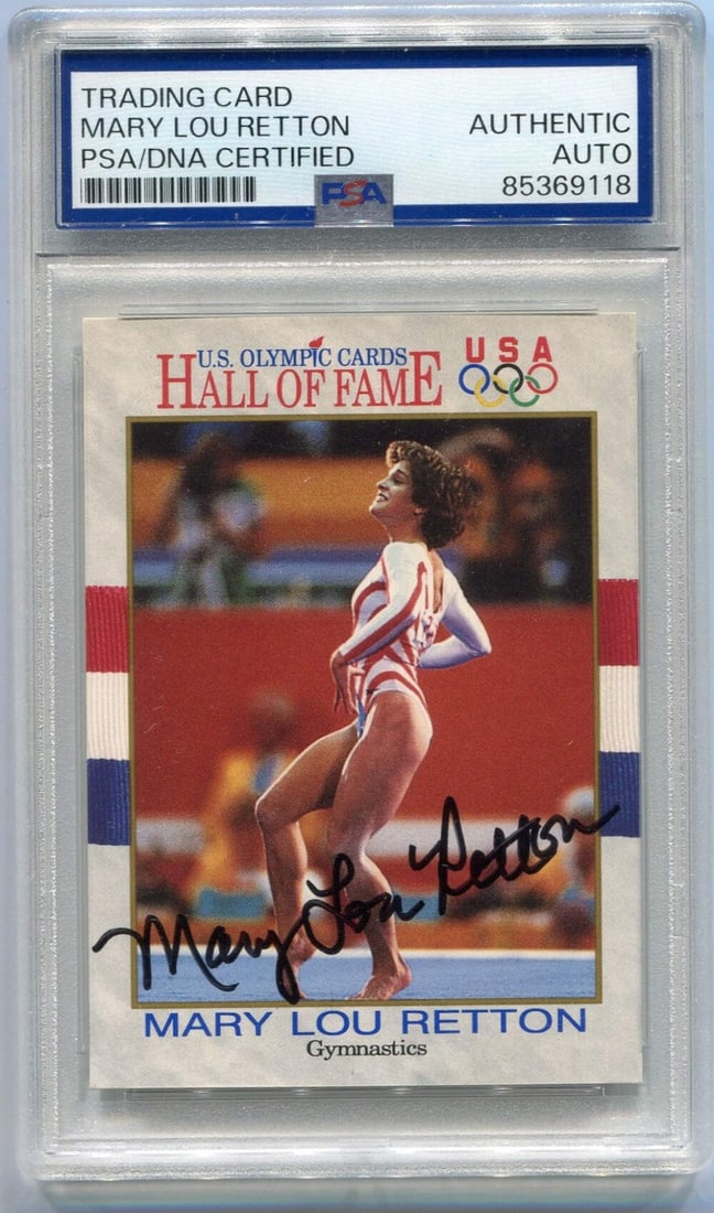 Mary Lou Retton Autographed 1991 U.S. Olympic Hall of Fame Card PSA/ DNA Certifie (1 of 2)