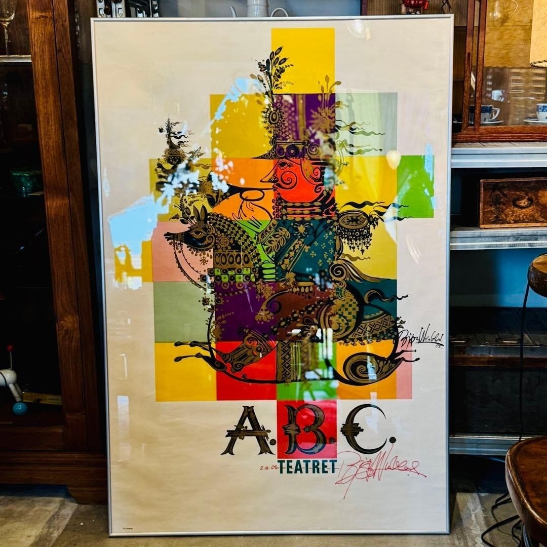 No Frame Bjorn Wiinblad A.B.C. TEATRET Poster 1968 Signed Vintage Collectible (1 of 6)