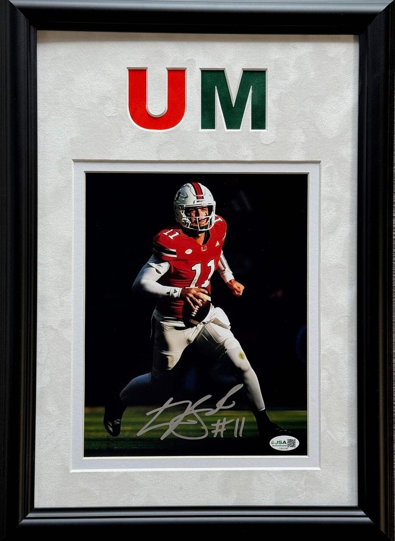 Hurricanes Photo Framed Miami 8x10 Autographed By Carson (1 of 1)