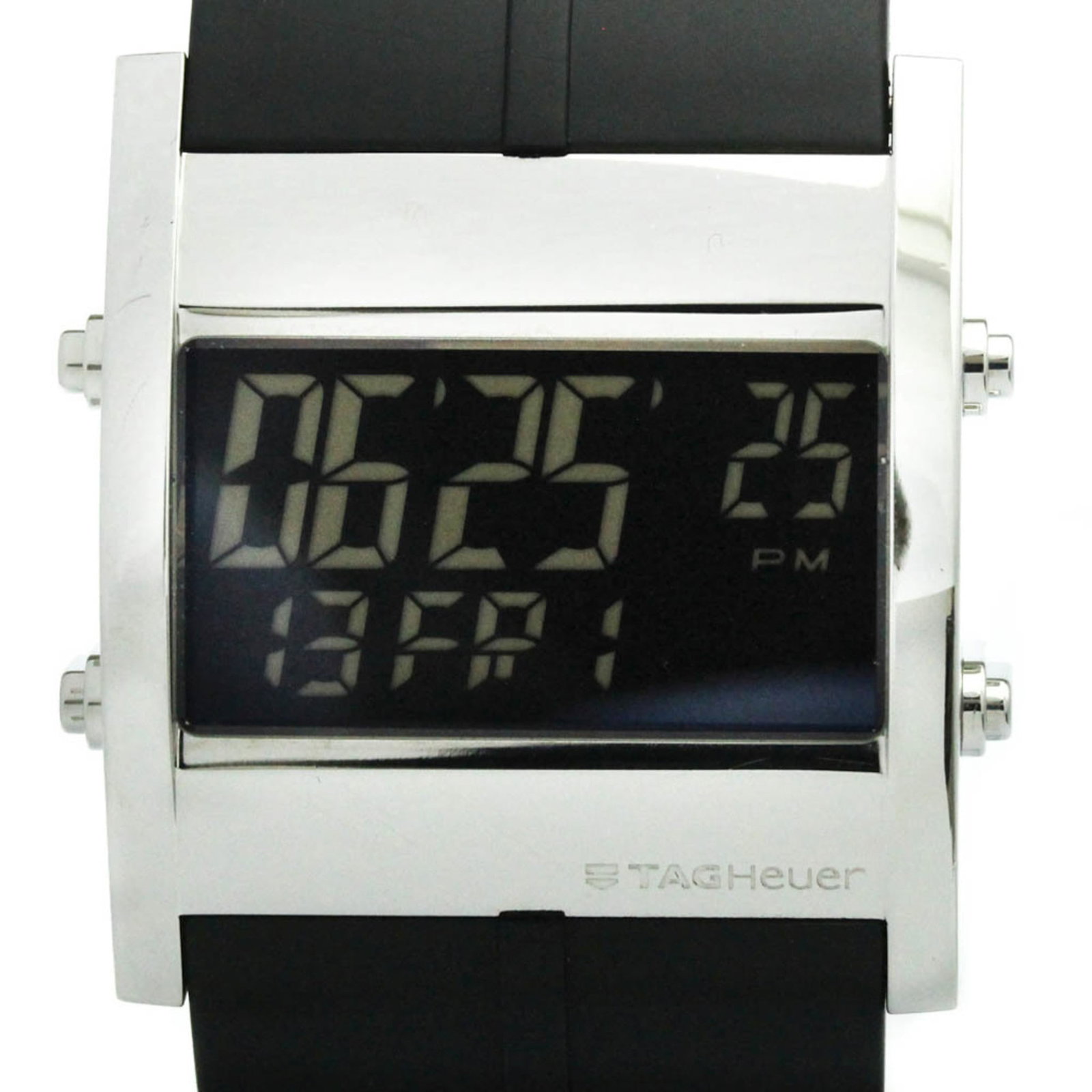 Tag Heuer Wristwatch: Tag Heuer Wristwatch Stainless steel case and rubber band provide a sporty feel, while the black dial adds a touch of sophistication. This Tag Heuer wristwatch boasts a classic design with a diameter 