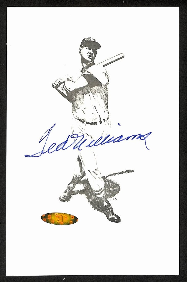 Ted Williams HOF Signed/ Autographed 5.5x9 Lithograph Boston Red Sox TWF 199420 (1 of 3)