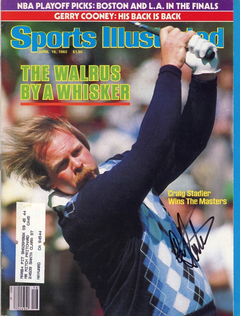 Sports Illustrated Autographed by Craig Stadler: Sports Illustrated Autographed by Craig Stadler Signed by Craig Stadler, the renowned golfer, in black sharpie across the front of this Sports Illustrated magazine. The item comes with authentication 