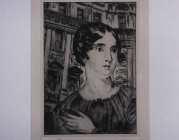 Signed portrait etching by clement serveau drypoint french lady paris stamp (1 of 5)