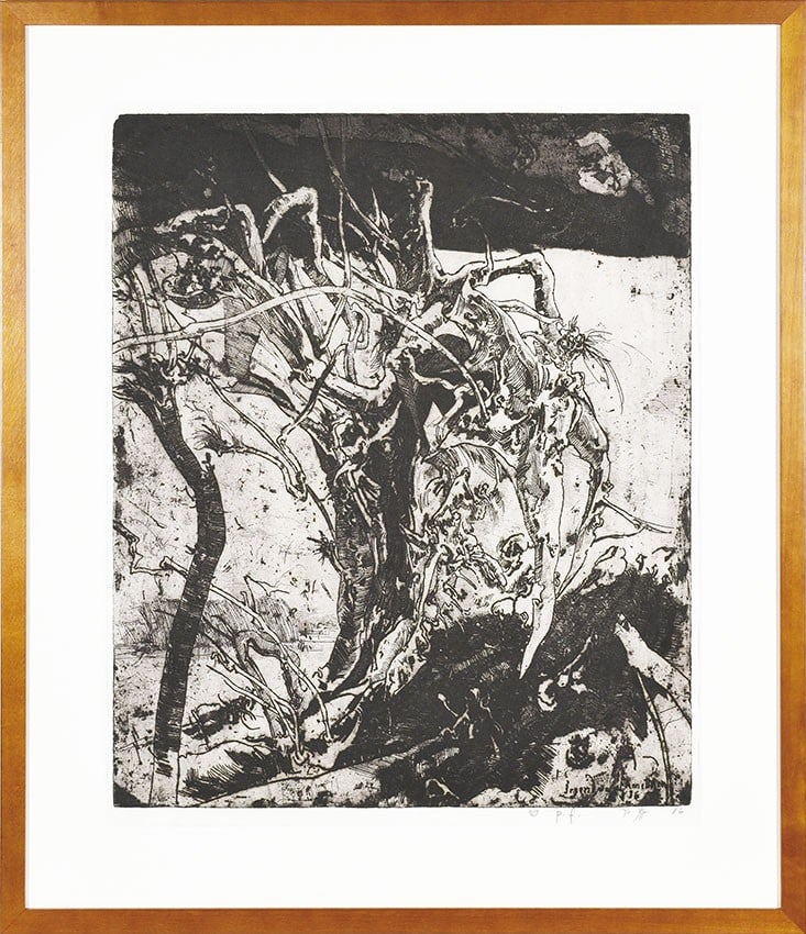 Signed copperplate print Laokoon by Horst Janssen 1986 framed etching art (1 of 6)