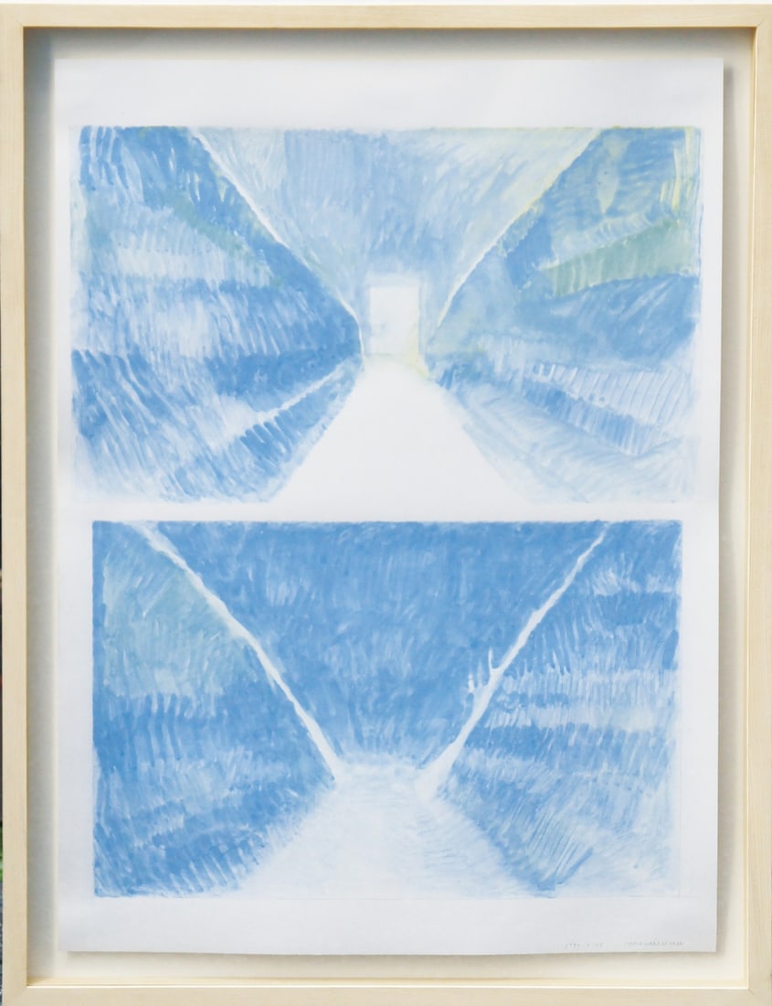 Isamu Wakabayashi Original Gouache Painting Untitled 1990 Signed Gallery Seal (1 of 13)