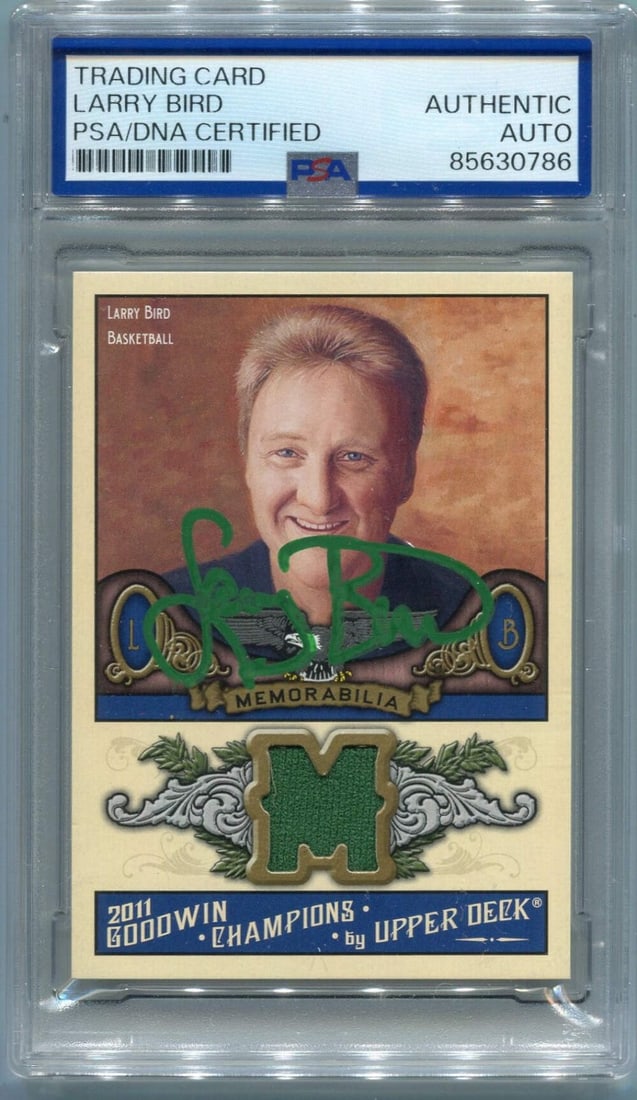 Bird Larry Champions Goodwin 2011 Autographed PSA/ Deck Jersey Card Cer (1 of 2)