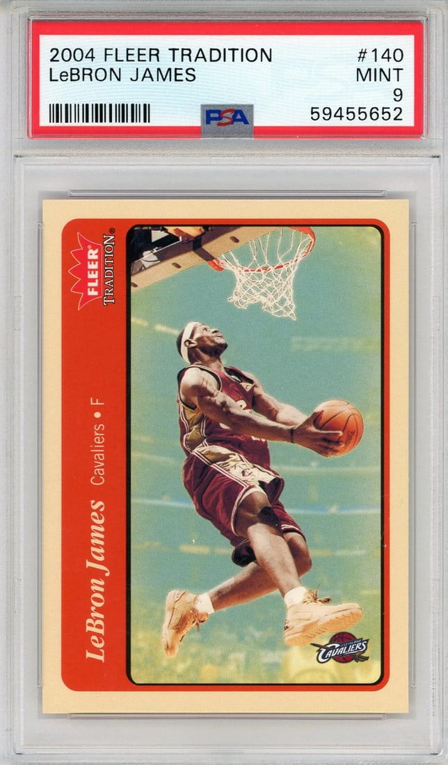 LeBron James 2004 PSA Mint 9 Fleer Tradition Card #140 (1 of 2)