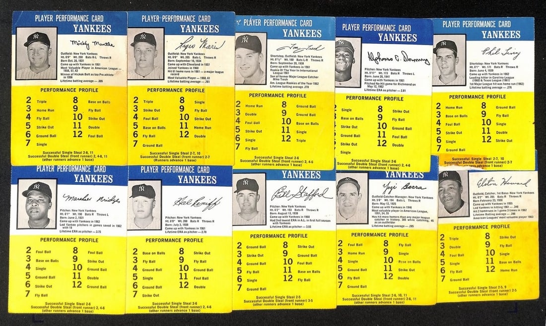 1964 MLB Hasbro Challenge the Yankees Complete (50) Card set Mantle 204371 (1 of 6)