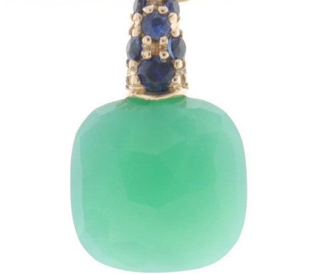 Pomellato Capri Green Chrysoprase Sapphire 18k Rose Gold Necklace Pendant Gift (1 of 10)