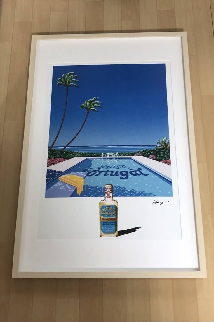 Hiroshi Nagai Portugal poster printed framed art signature rare authentic (1 of 7)