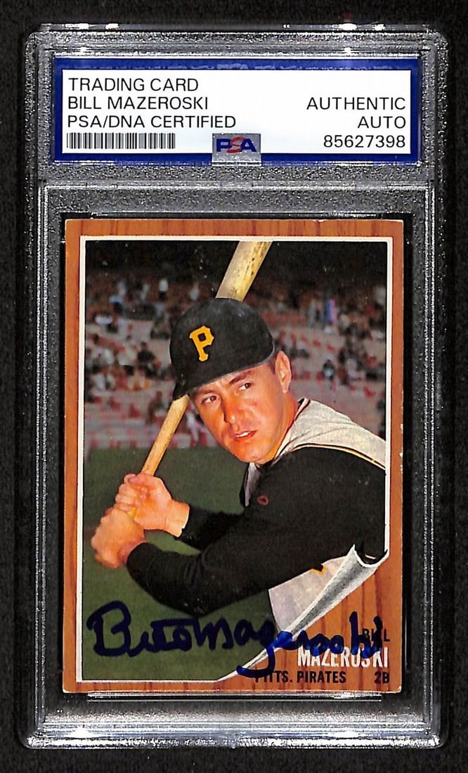 1962 Topps Bill Mazeroski HOF Signed/ Autographed Card Pirates PSA/ DNA BA204715 (1 of 2)