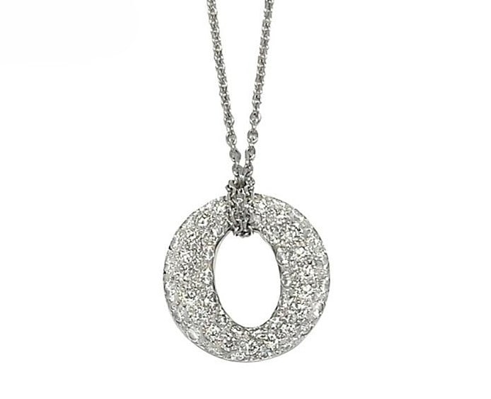 Elsa Peretti Diamond Pave Open Circle Platinum 950 Pendant Necklace by Tiffany (1 of 10)