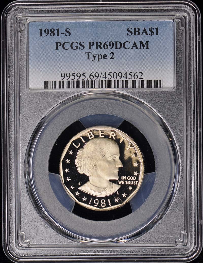 1981-S SBA$1 Type 2 Susan B. Anthony Dollar PCGS PR69DCAM (1 of 2)