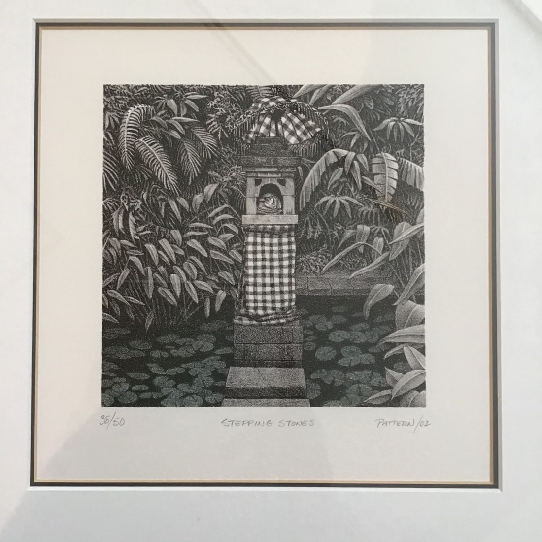 Ken Pattern Lithograph Stepping Stones Signed Limited Print Black White (1 of 8)