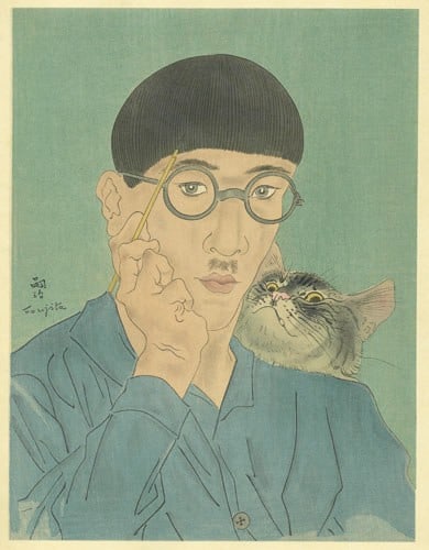 Tsuguharu Fujita Self Portrait and Cat Limited Edition Print 120 Leonard Art (1 of 1)