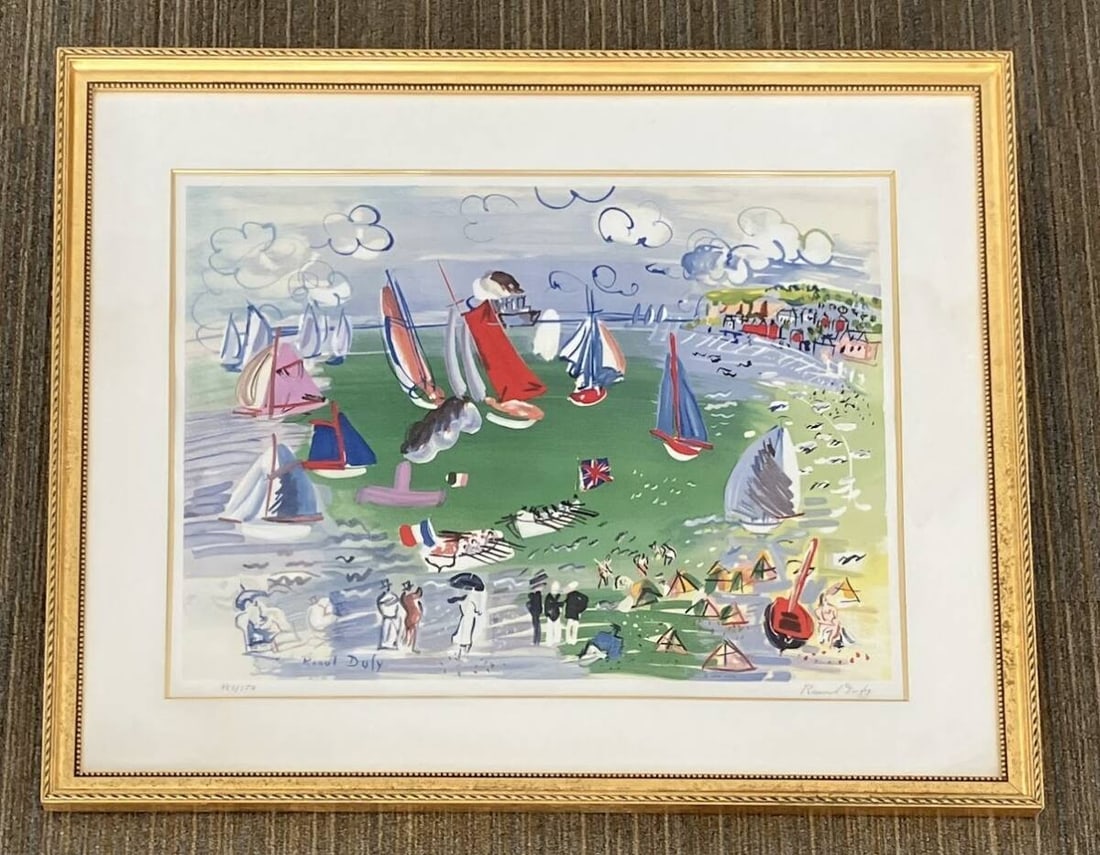 Raoul Dufy Lithograph British Ship at Le Havre 189/ 250 Signed ADAGP Framed (1 of 10)