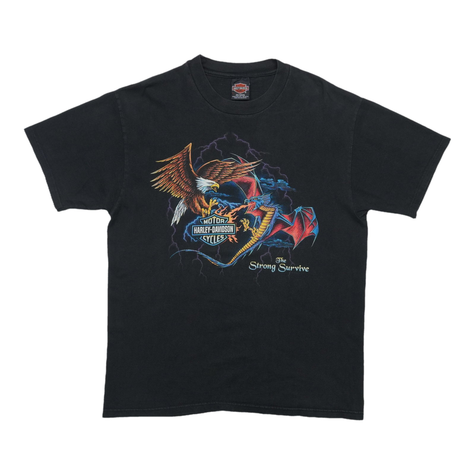 1990s Harley Davidson The Strong Survive Eagle Dragon Shirt (1 of 5)