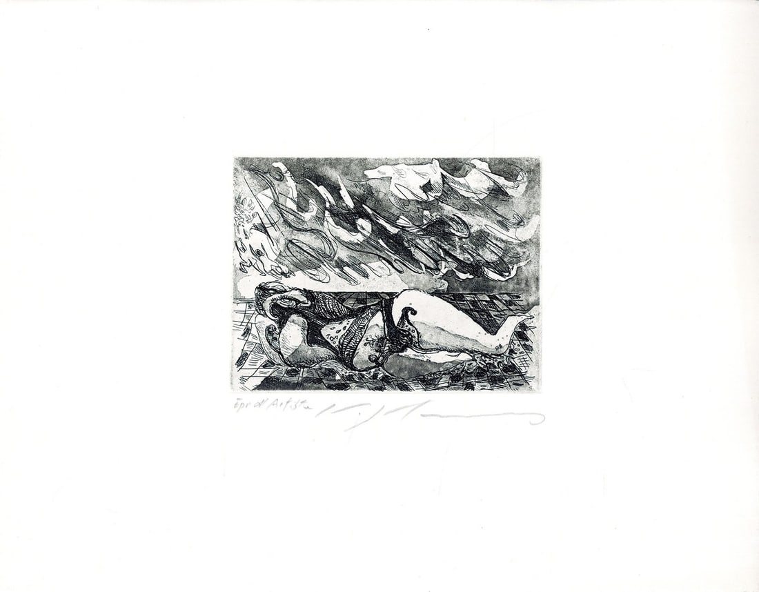 Masuo Ikeda Etching My Virginity 1958 Signed EA Limited Edition Japanese Art (1 of 6)